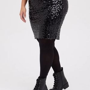 Torrid Black Sequin Stretch Mini Skirt 3x